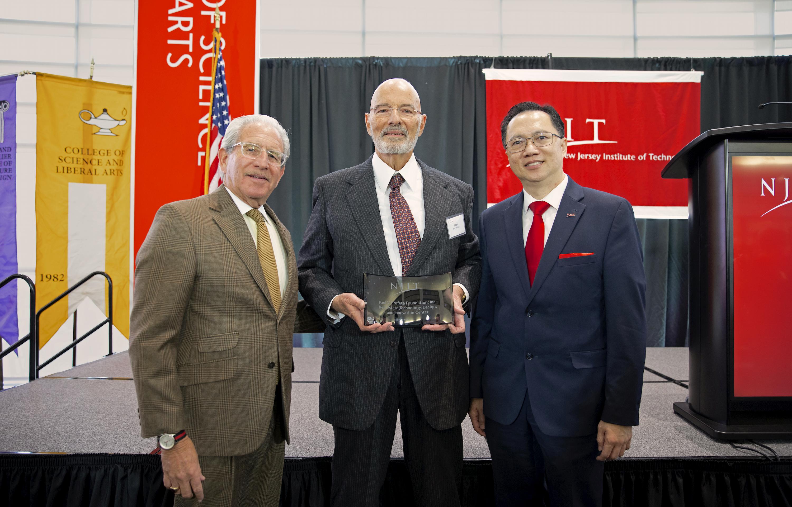 NJIT President Joel S. Bloom, Paul Profeta and President-Elect Teik Lim. NJIT President Joel S. Bloom, Paul Profeta and President-Elect Teik Lim.