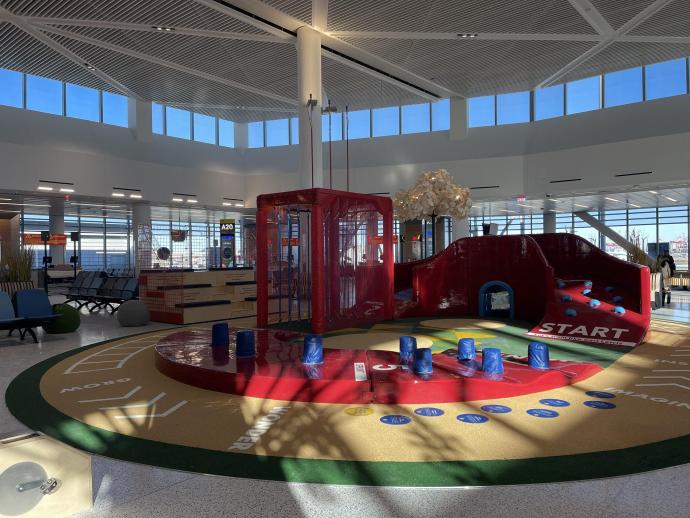 Terminal A has several new features and amenities, including a shows a children's play area near the gates. Credit: PANYNJ