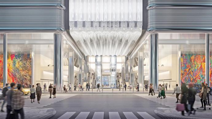 A render of the new bus terminal shows the proposed view of 41st Street at Eighth Avenue looking west. Credit: PANYNJ