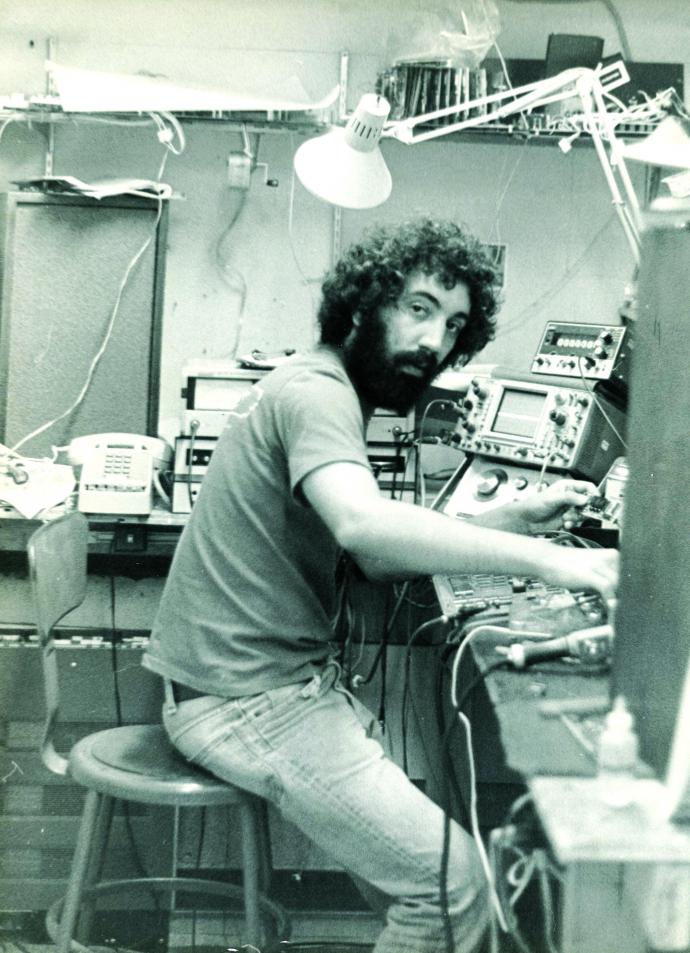 At Eventide’s headquarters in NYC, circa 1974, Agnello starts work developing the H910 Harmonizer. Credit — Eventide