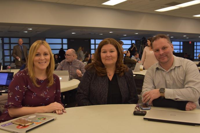 From left — Wendy Morales, Kim Pickus, Middletown assistant superintendent of human resources, curriculum and instruction, and David Siwiak, manager of information services.