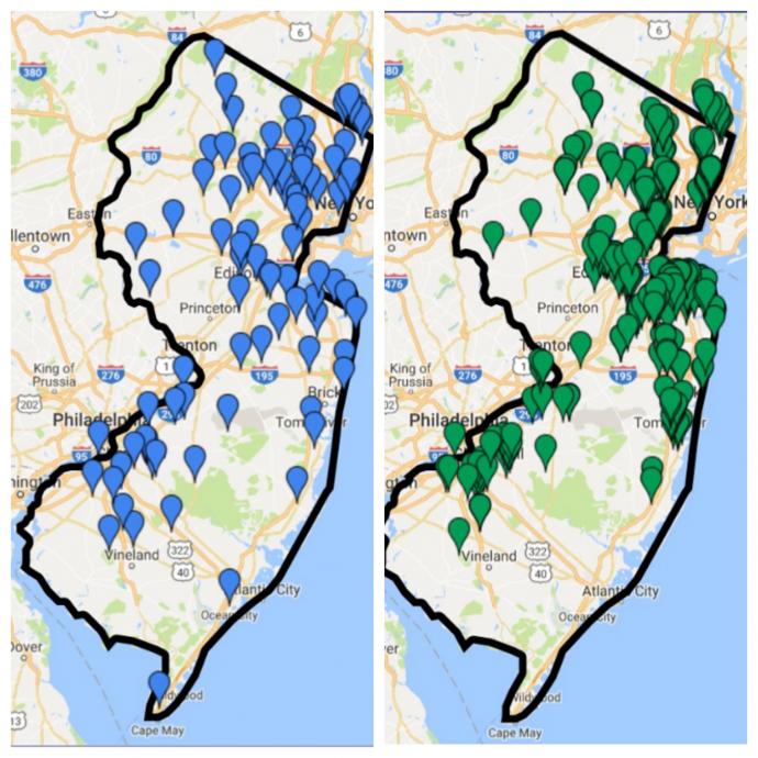 More than 94 NJ Districts have officially committed to support their schools’ Future ready efforts (left). From those districts, 265 schools have officially declared their participation in the program (right).