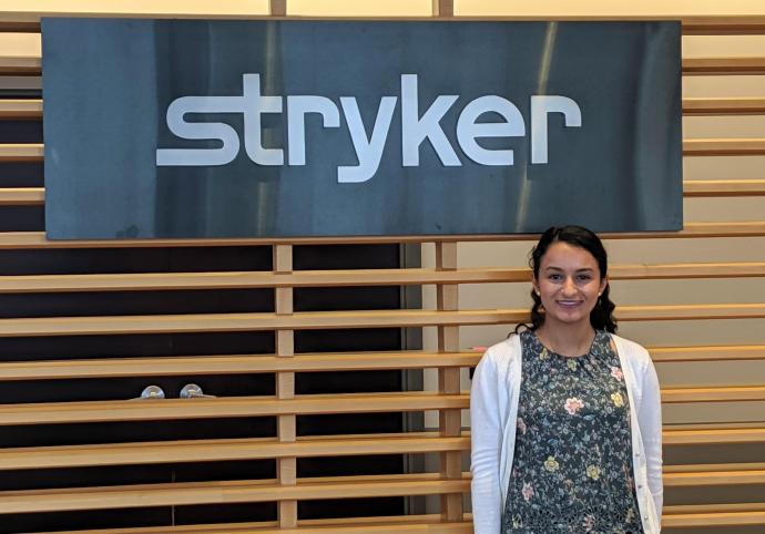 NJIT Student Karen Ayoub at her internship at Stryker
