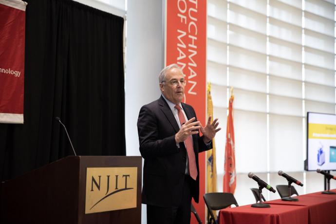Stryker's Robert Cohen, NJIT alumnus and vice chair of the university's board of trustees, spoke about 3D printing, robotics and predictive analytics. 