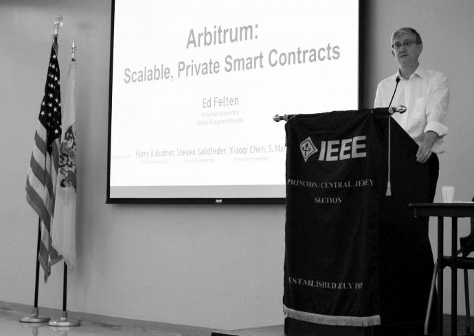  Princeton University Professor Edward Felten was one of four keynote speakers at this year’s IEEE Sarnoff Symposium. Felten discussed scalable, smart contracts.