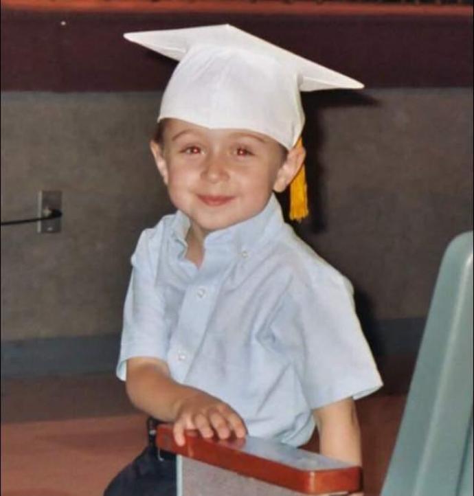 Four-year-old Charles Auriemma at his pre-school graduation