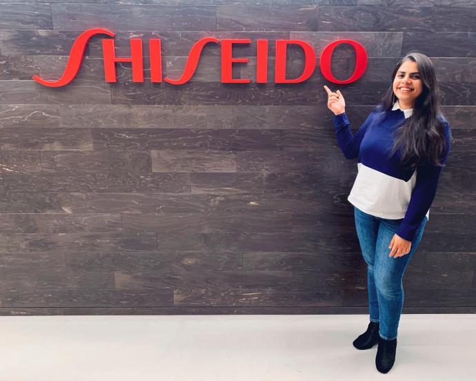 NJIT Student Ujjwala Rai at her internship at Shiseido