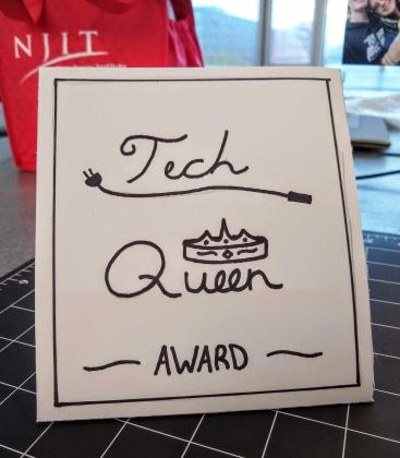 The 'Tech Queen' Award on Campos' desk