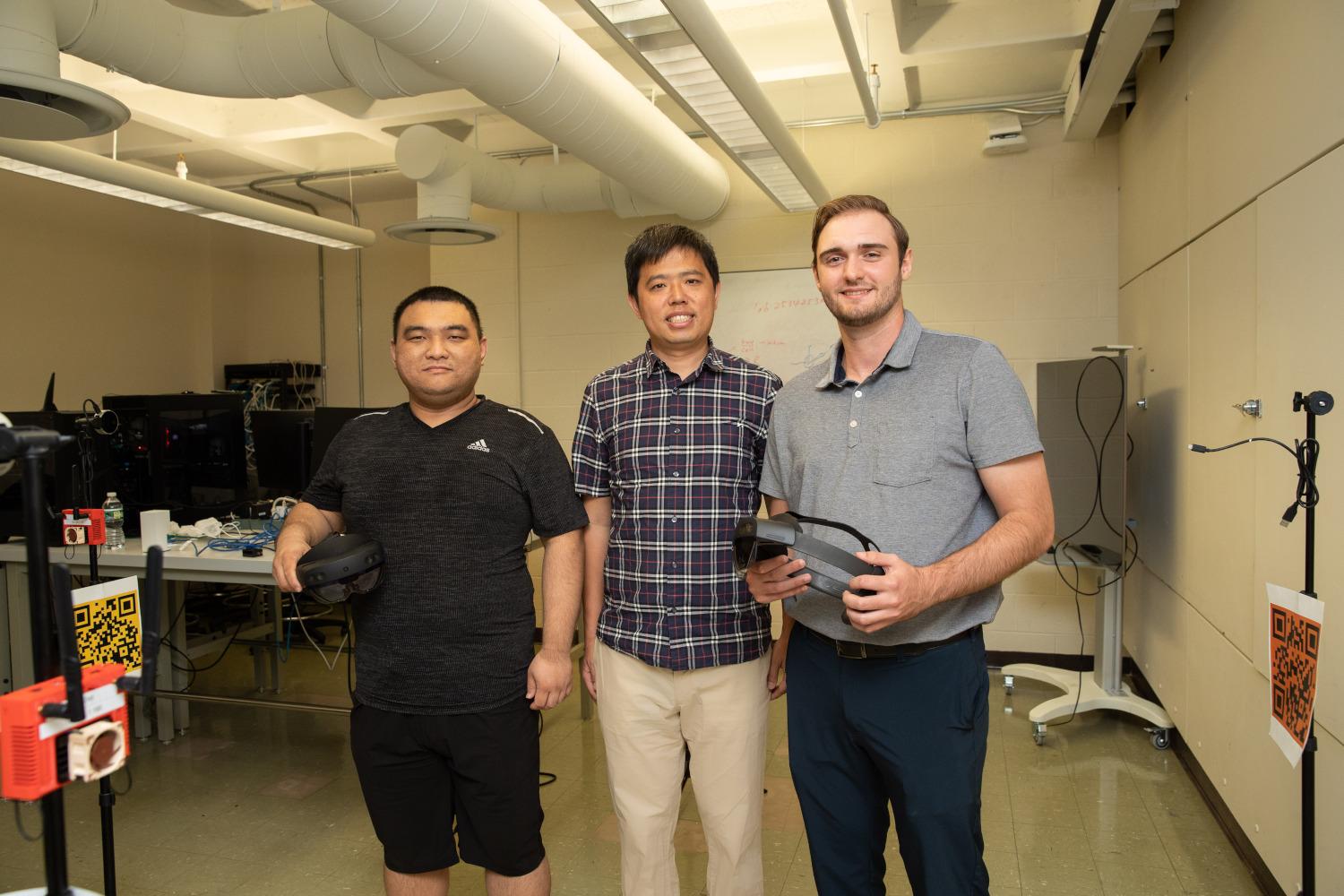Left to right: Yongjie Guan, Tao Han, Tyler Stafflinger