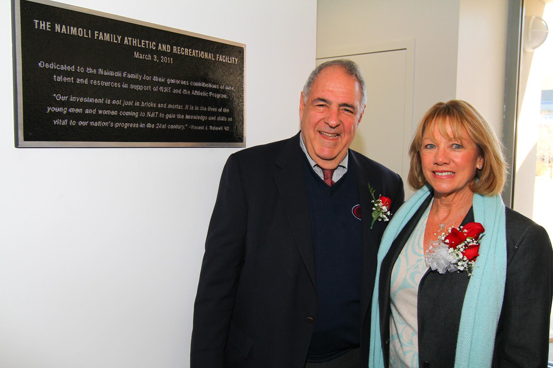 Vince and Lenda Naimoli pictured at the Naimoli recreational facility naming ceremony in 2011