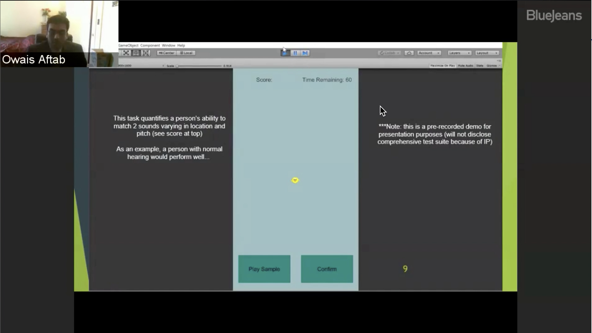 As part of MAPD's Upitch presentation, Owais Aftab explains how the device's sensitivity tests would work.