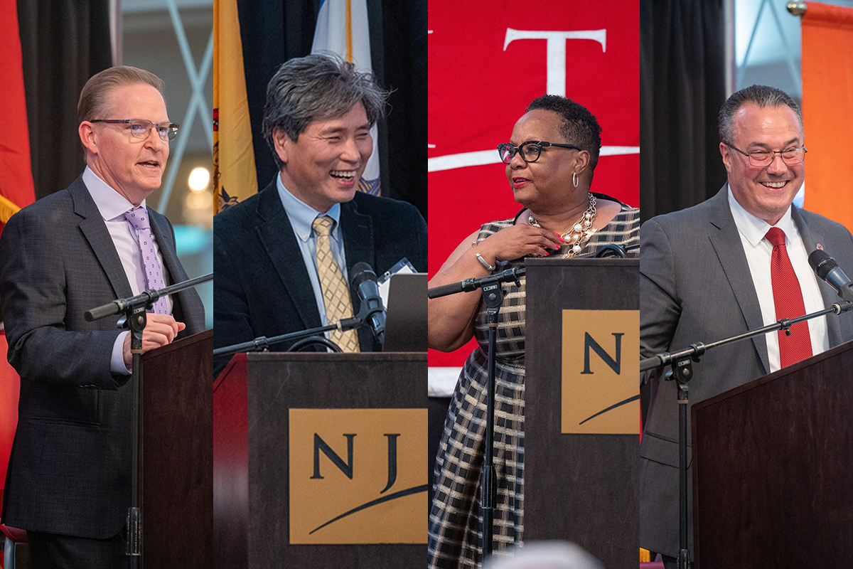 (From left to right) Mike McDermott, Wei Wang, Marjorie Perry, Andrew Christ