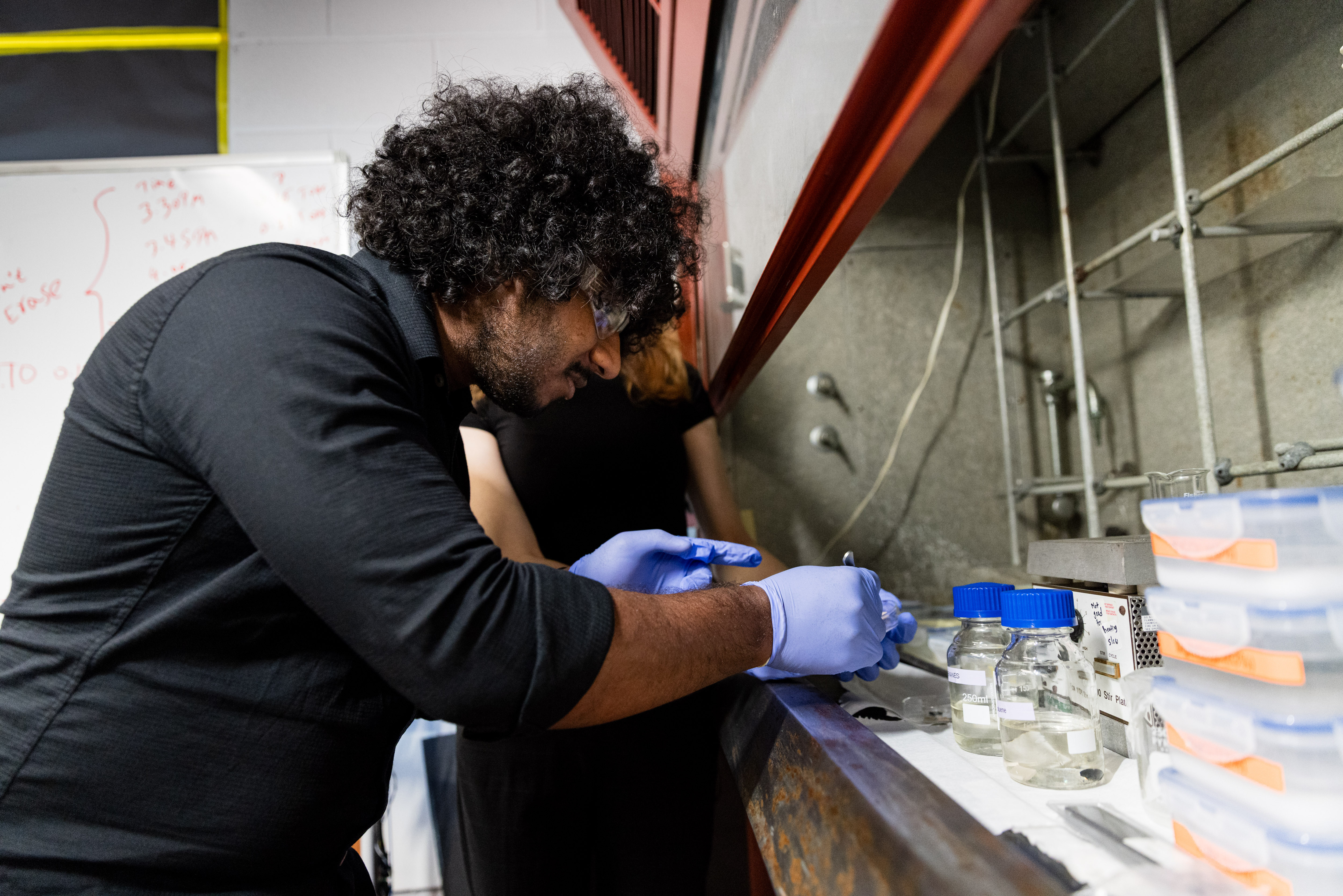 Ph.D. student Rangana researches the use of ultrasonic sensors to analyze material performance in porous materials.