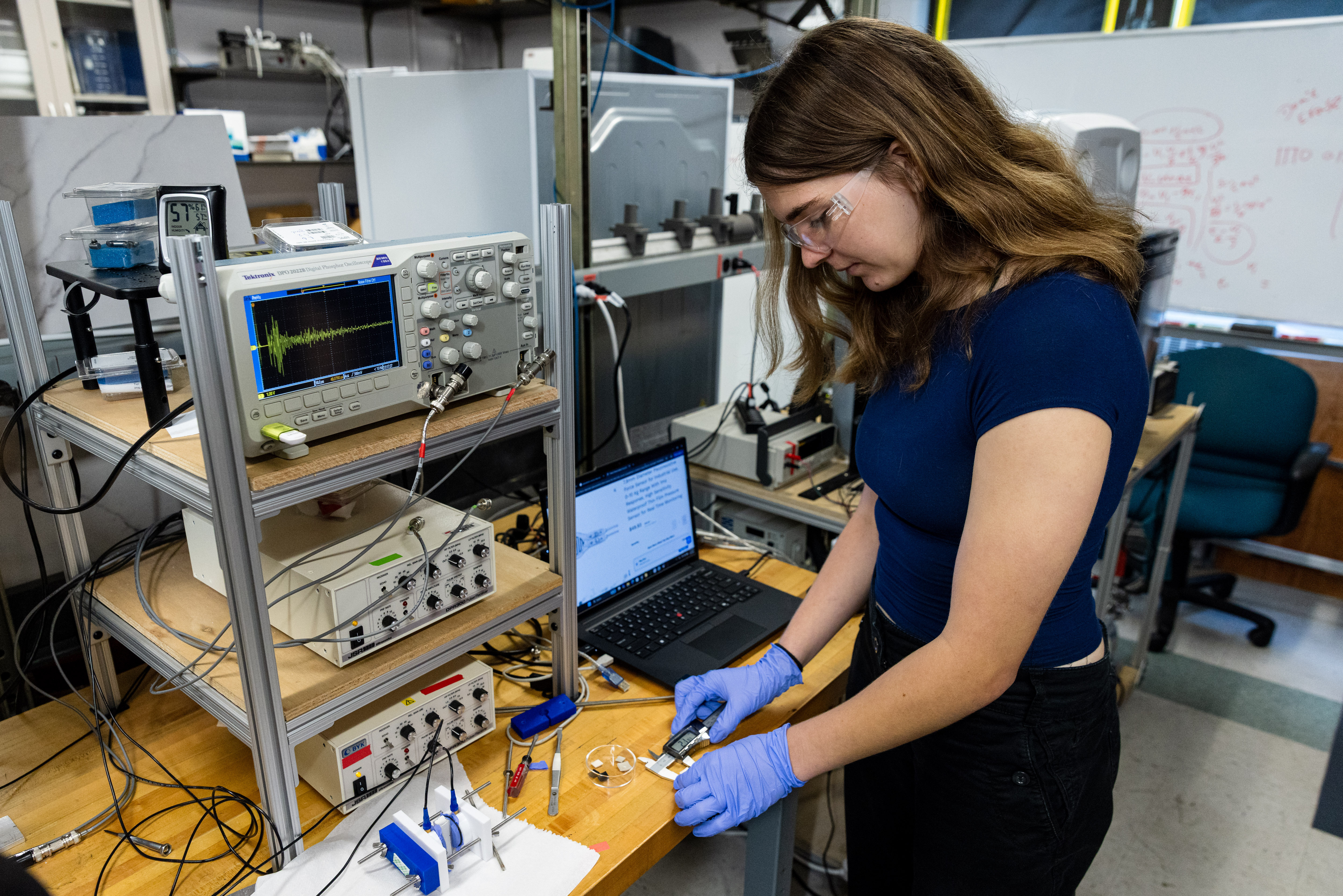 Mileva, a chemical engineering major, joined the lab group in the spring of 2026. 