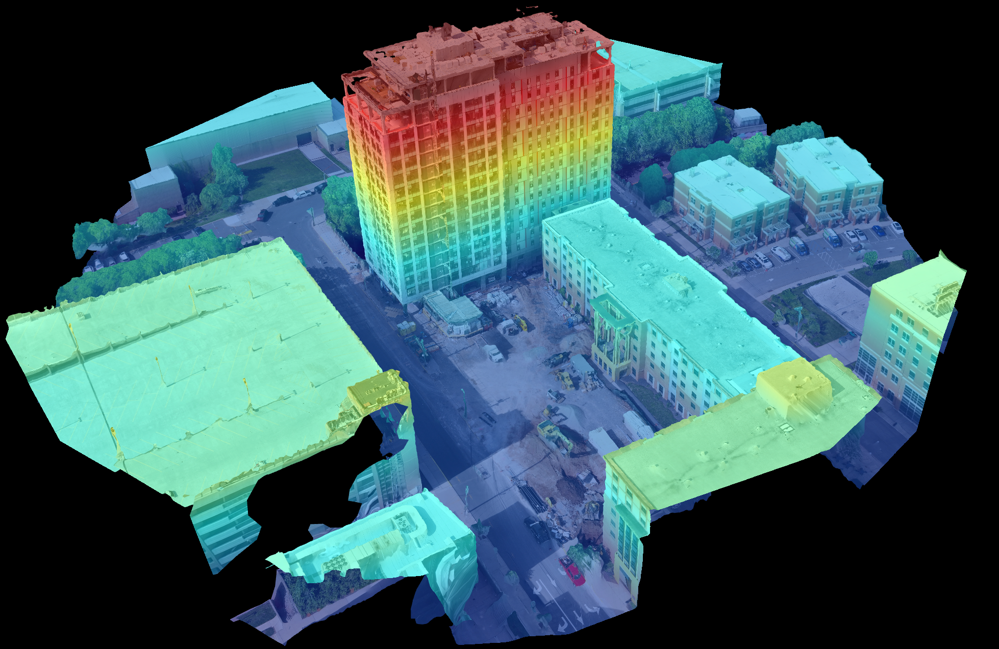A 3D drone map of Oak Hall