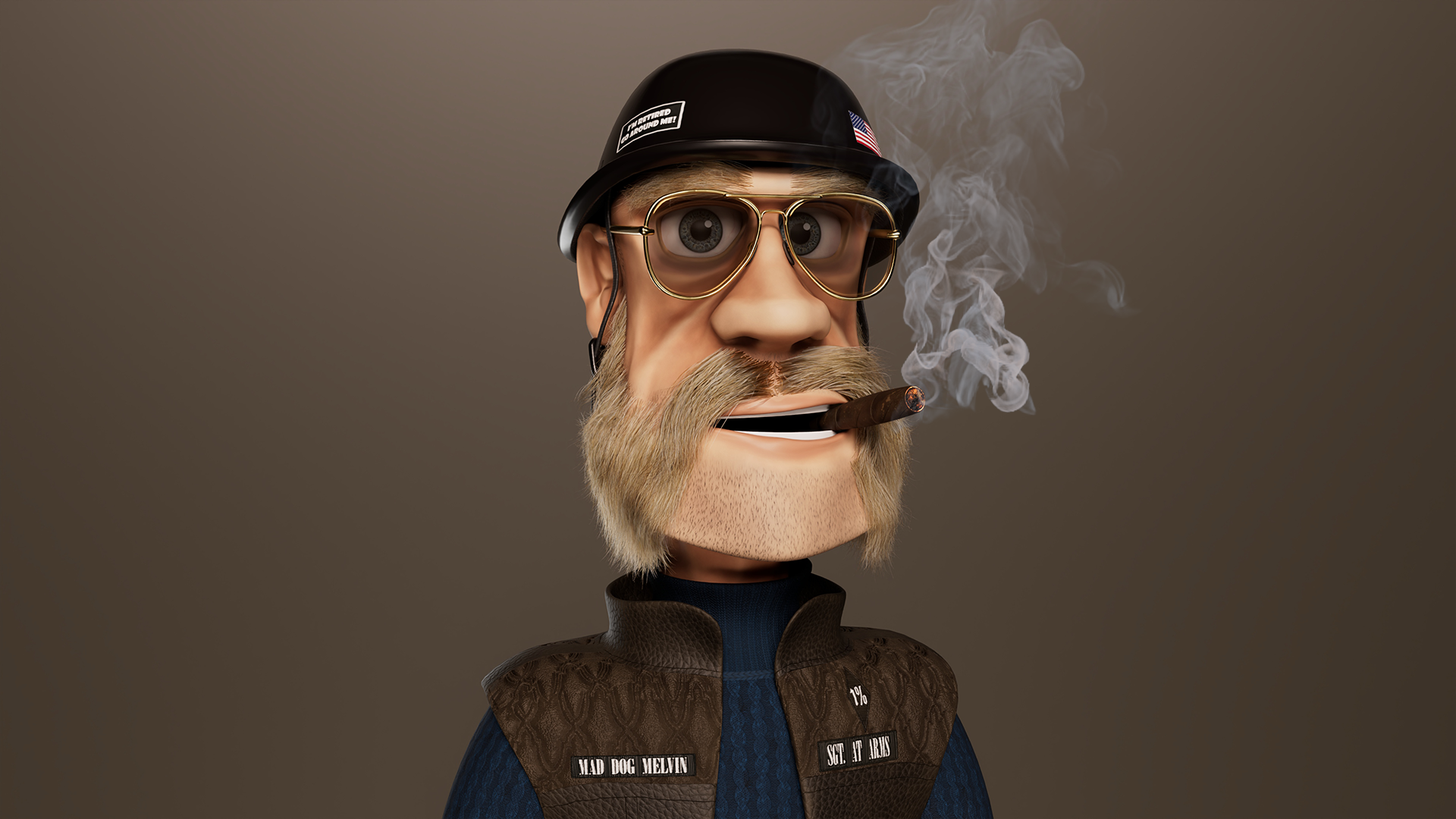 An animated character named Mad Dog Melvin