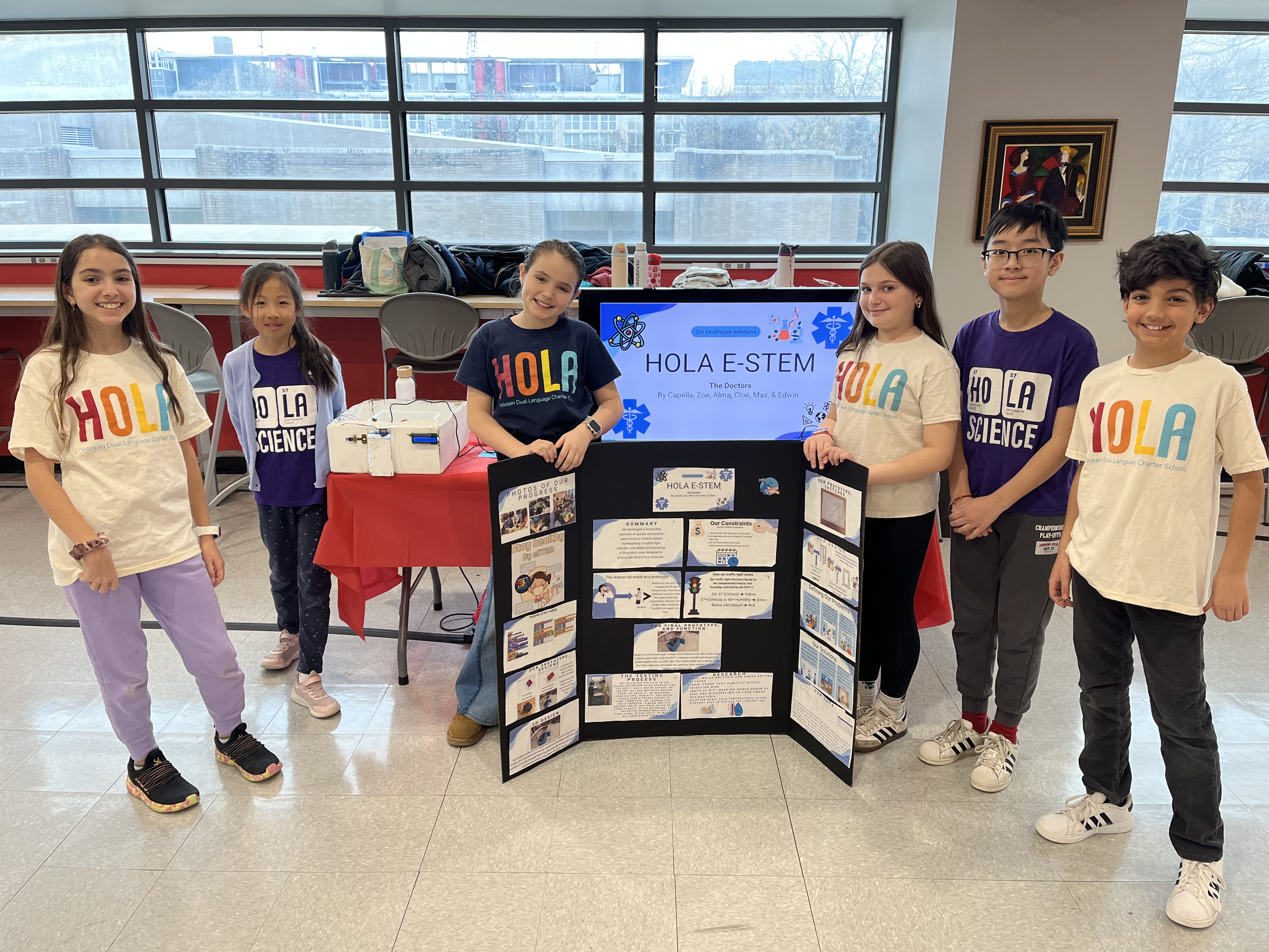The "eSTEM Doctors" team from Hoboken Dual Language Charter School (HoLa).