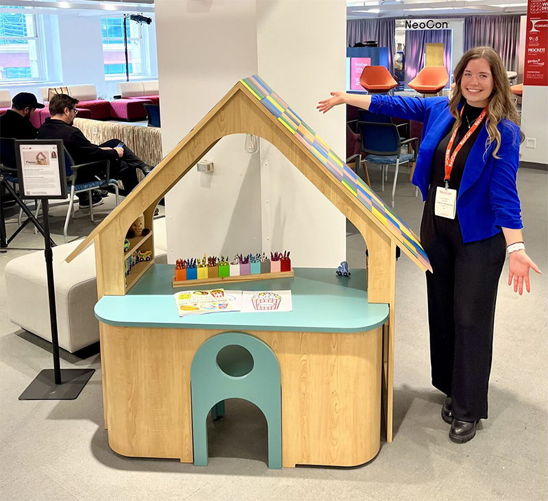Showcasing her design at NEOCON in Chicago