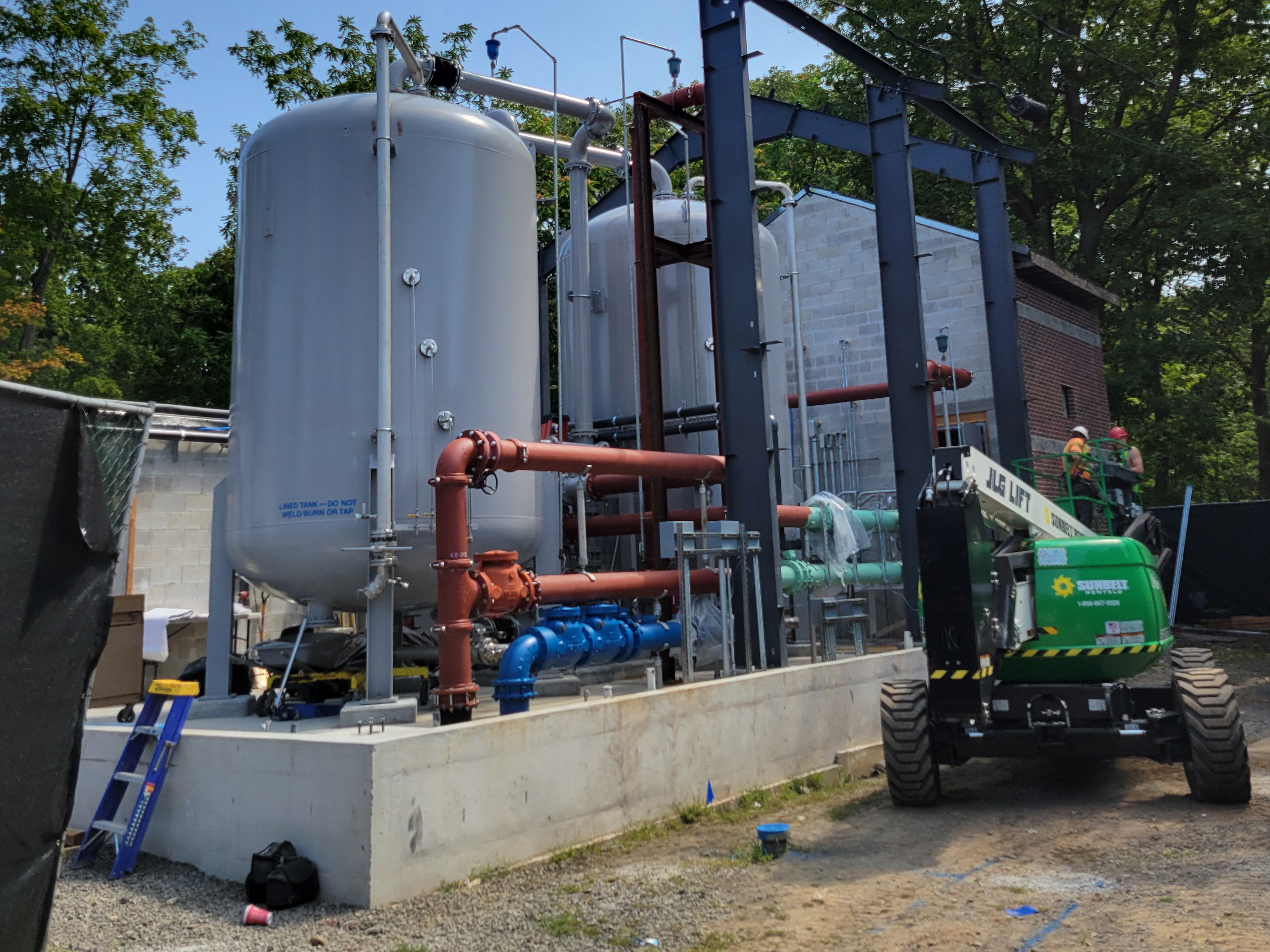 Construction of the Ridgewood Water Ravine PFAS Treatment Facility, August 15, 2025. Photo courtesy of Ridgewood Water