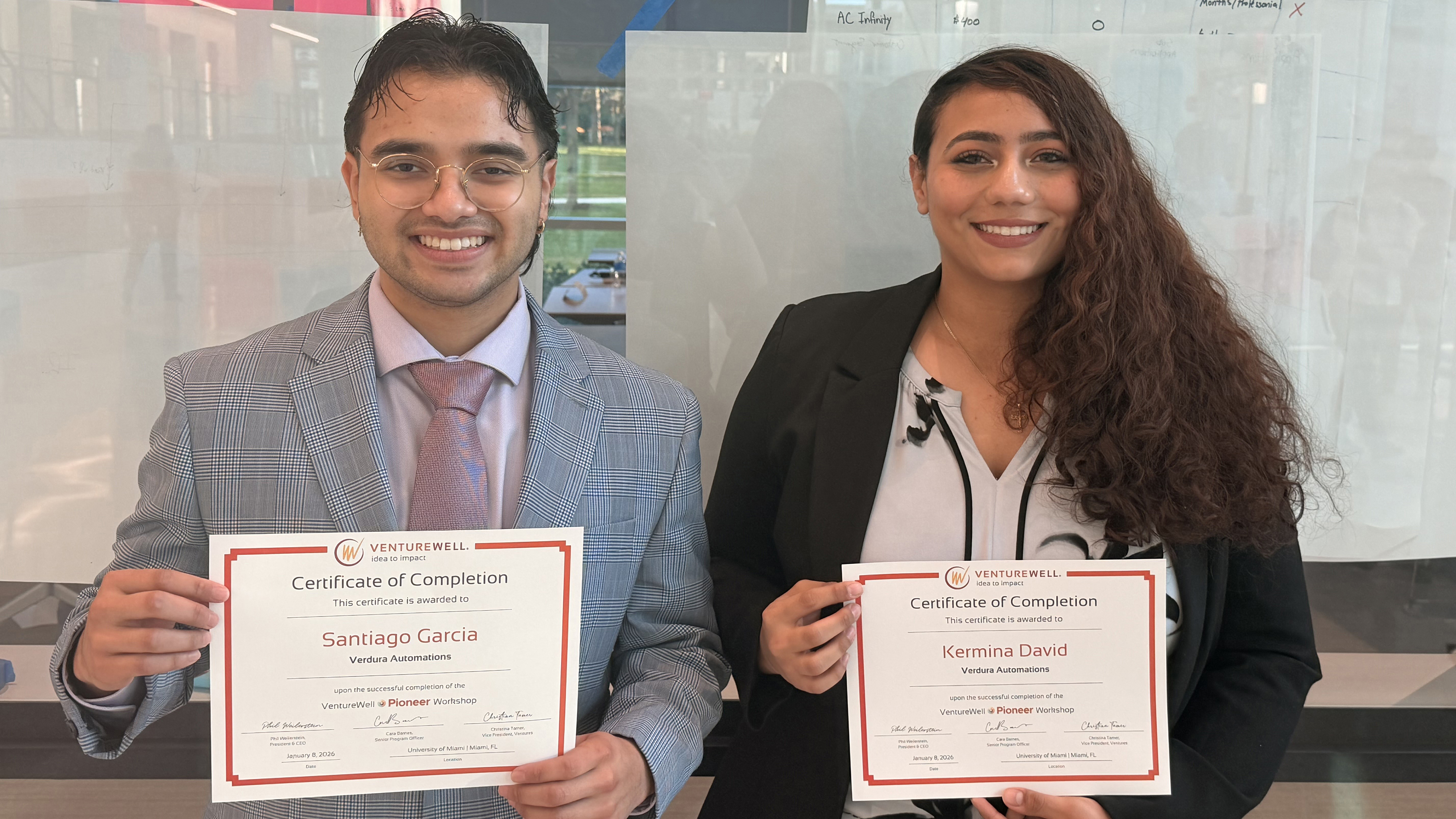At VentureWell, Garcia and David met with mentors and other inventors using technology to tackle environmental challenges. Photo: Kermina David