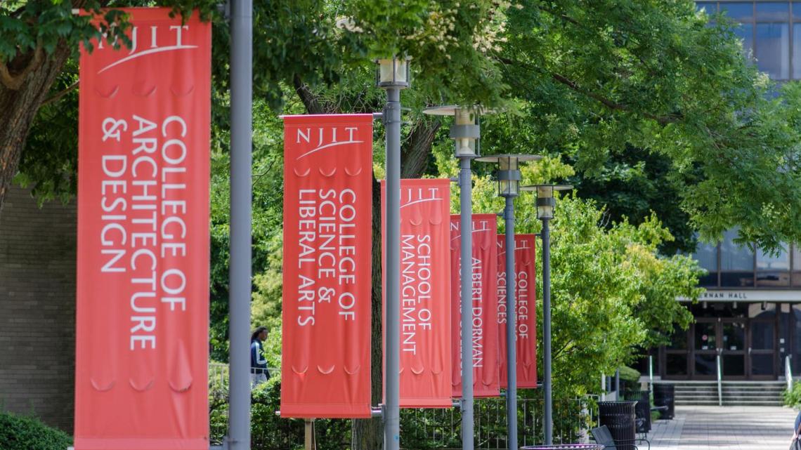 NJIT Campus - school flags