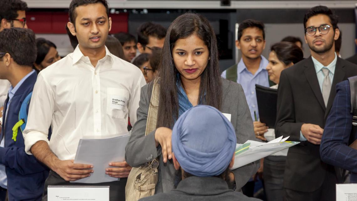 Students connect with employers at an NJIT Career Fair.