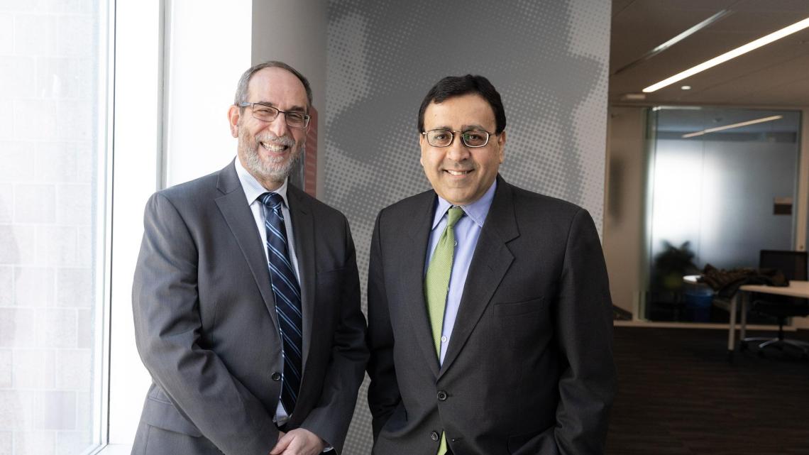(From left) Martin Tuchman School of Management professors Michael Ehrlich and Rajiv Mehta