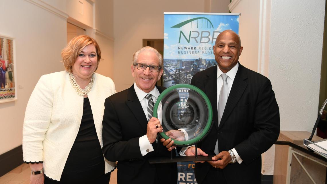 At the NRBP awards ceremony: (from left) Jeanine Pedoto, Prudential Financial vice president; Joel S. Bloom, NJIT president and award recipient; Darrell K. Terry Sr., NRBP board chair