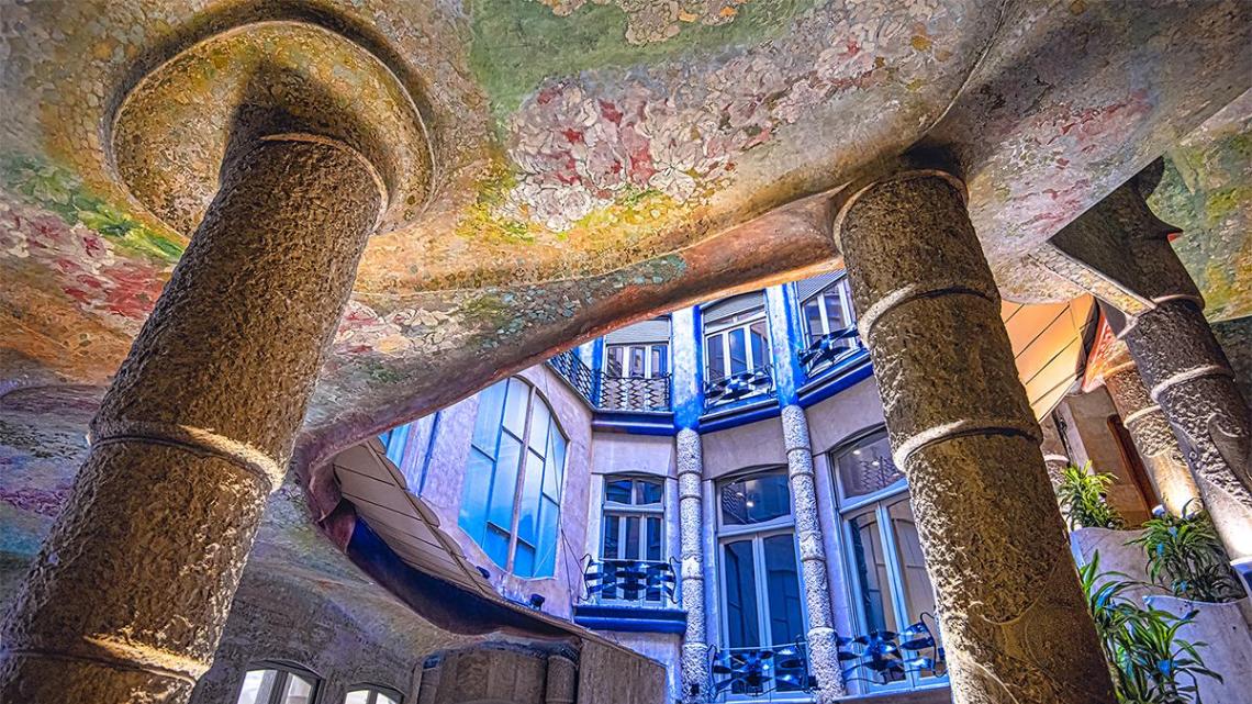 Courtyard view of Antoni Gaudi's Casa Mila in Barcelona by Goldman