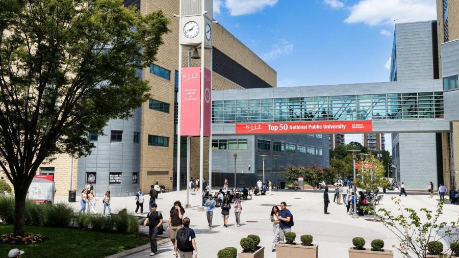 NJIT campus on a sunny day.