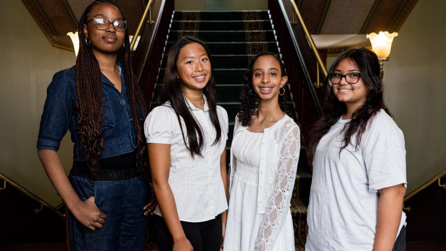 From left to right: Racheal Ayanbukola, Scarlett Shi Shu, Victoria Diaz and Aliya Mansur.