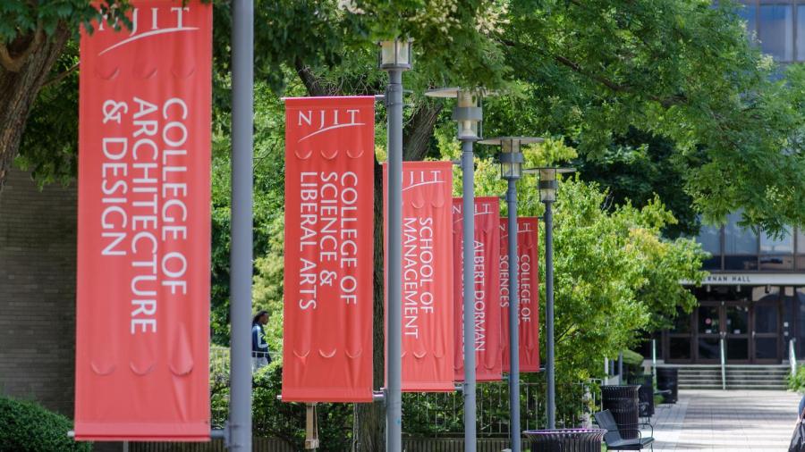 NJIT Campus - school flags