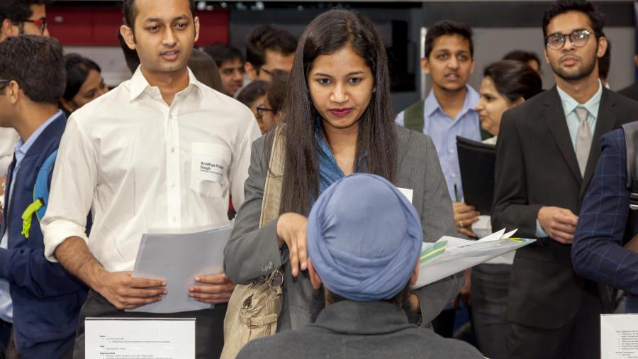 Students connect with employers at an NJIT Career Fair.