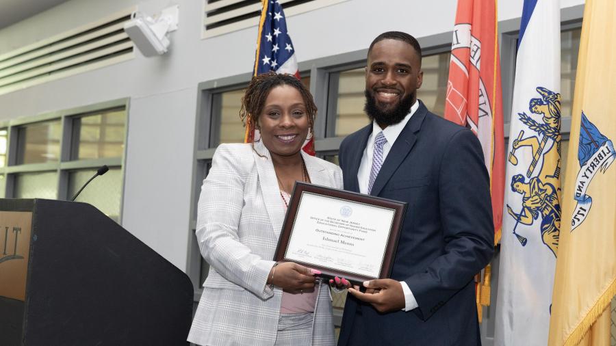Crystal Smith, EOP's newly appointed director, with now EOP alumnus Ishmael Menns '19