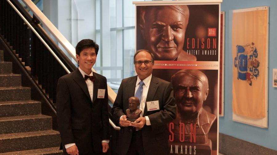 NJIT Professor Rajesh Dave and his former graduate student, alumnus Daniel To