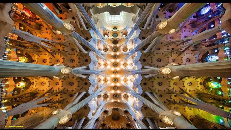 Ceiling, Basilica de la Sagrada Familia by Goldman