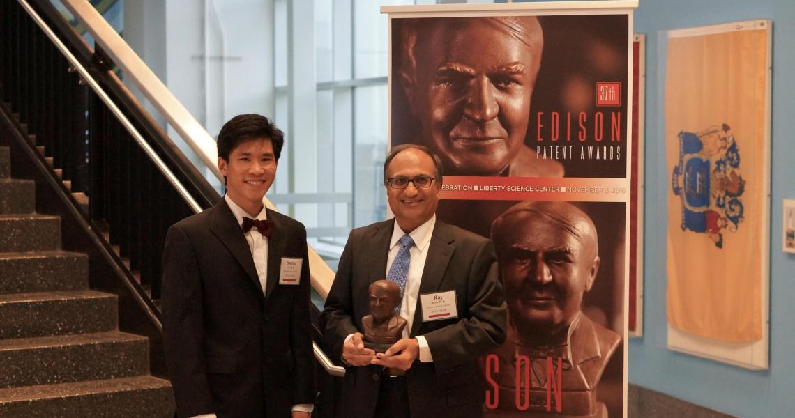 NJIT Professor Rajesh Dave and his former graduate student, alumnus Daniel To