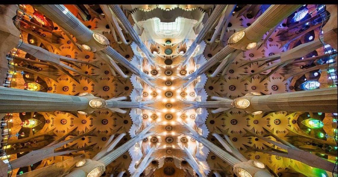 Ceiling, Basilica de la Sagrada Familia by Goldman