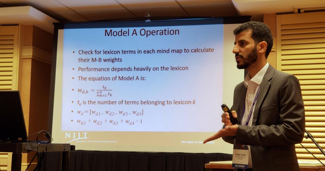 Yasser Farha, who studies business data science at NJIT,, discusses his research at the United States Association for Small Business Entrepreneurship's annual conference.