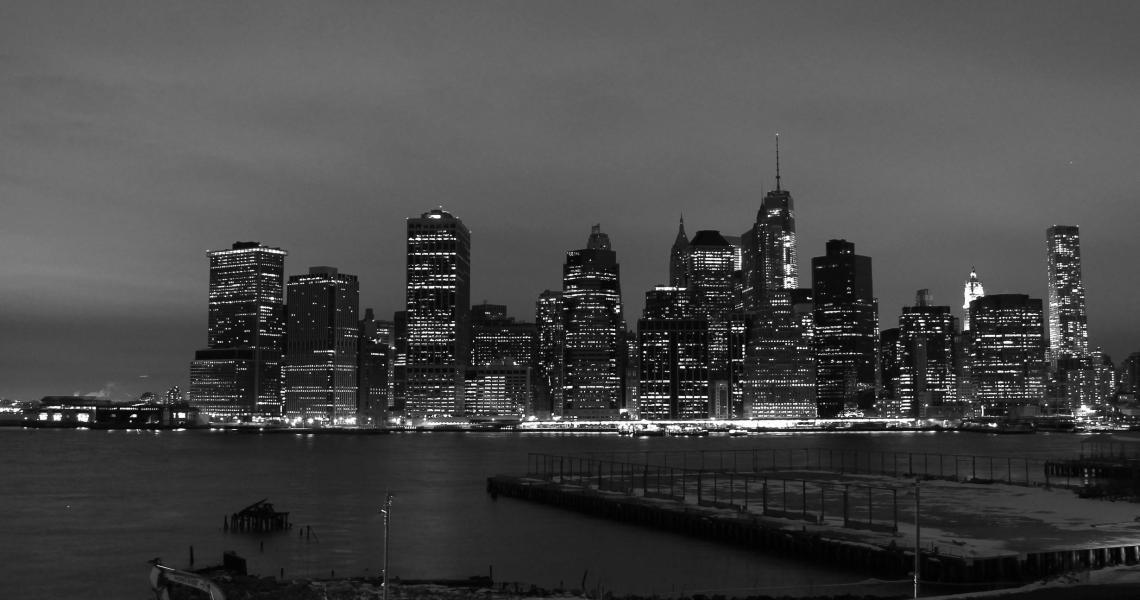 Manhattan Skyline at night from across the river