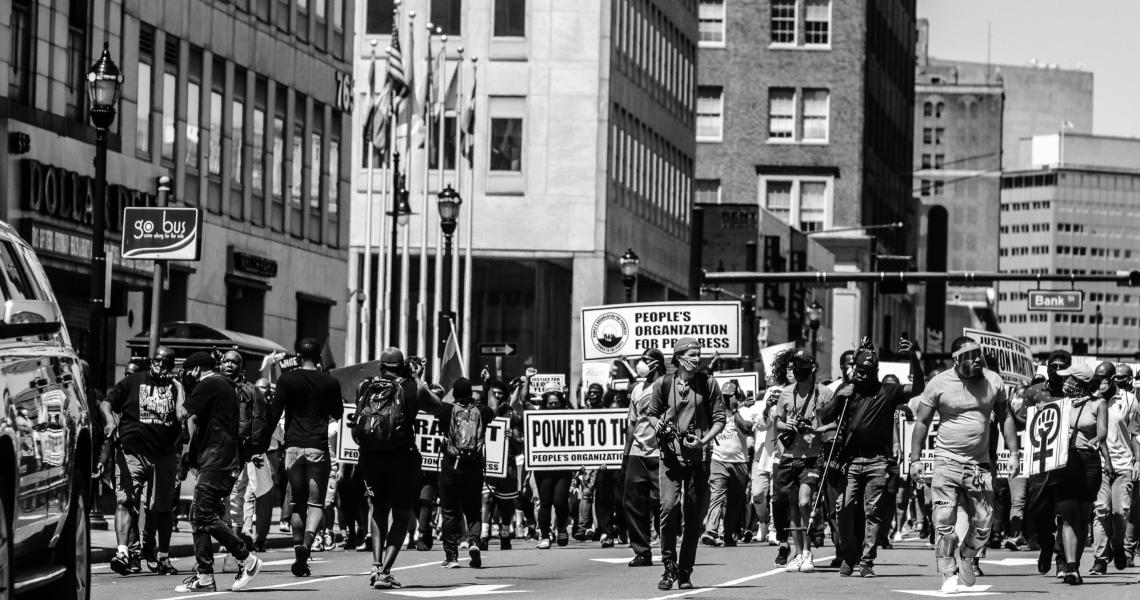 Black Lives Matter protesters in Newark. Photo credit Jakayla Toney