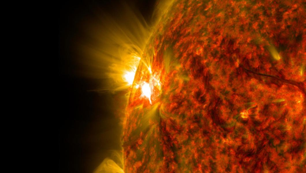 Explosive solar events such as flares and coronal mass ejections can disrupt terrestrial communications and power infrastructure in addition to other effects.