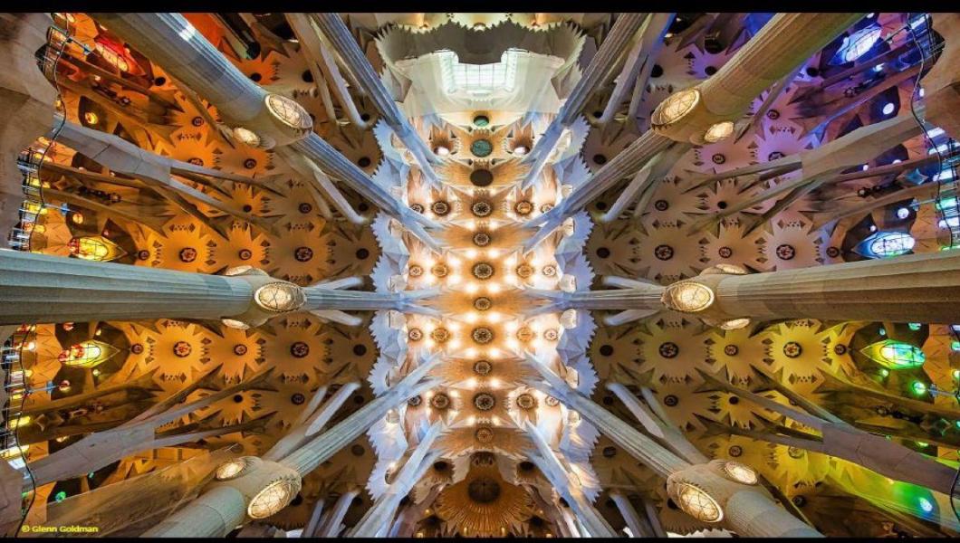 Ceiling, Basilica de la Sagrada Familia by Goldman