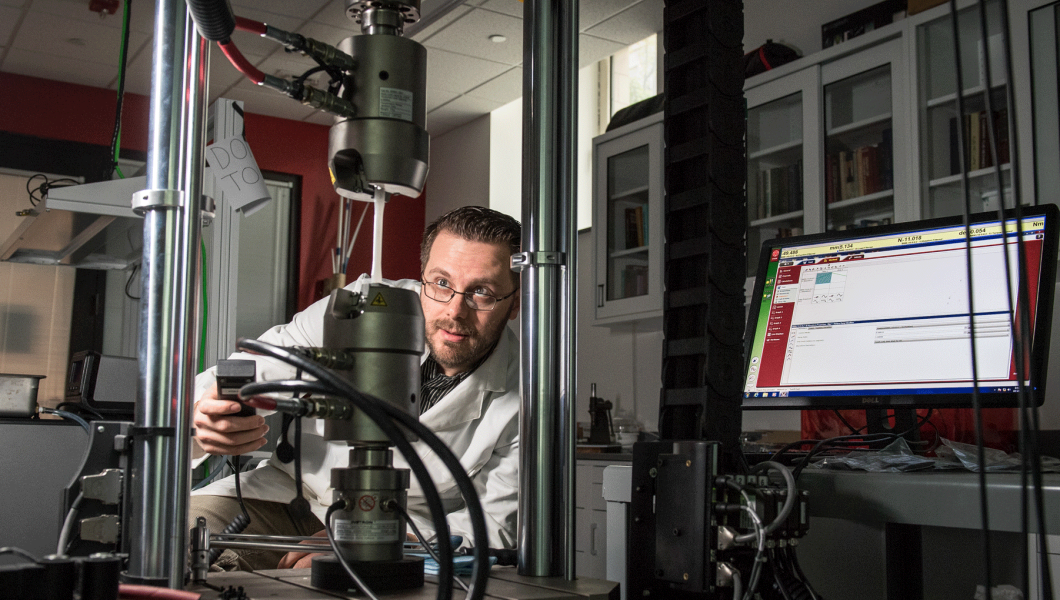 Shawn Chester's research in solid mechanics earned him the prestigious "Young Investigator" award. 