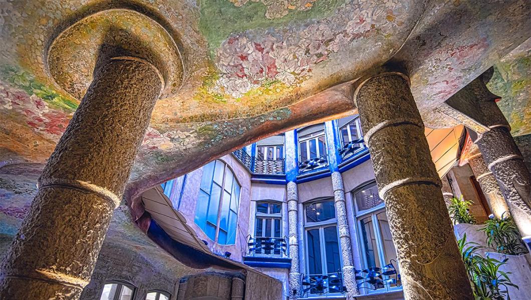 Courtyard view of Antoni Gaudi's Casa Mila in Barcelona by Goldman