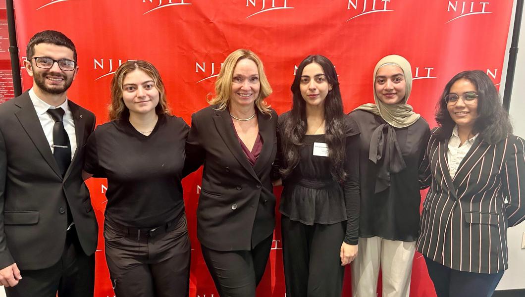 Naasz (third from left) with students from NJIT Entrepreneur Society