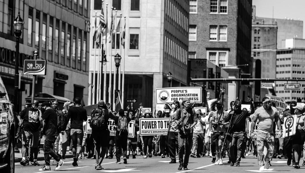 Black Lives Matter protesters in Newark. Photo credit Jakayla Toney