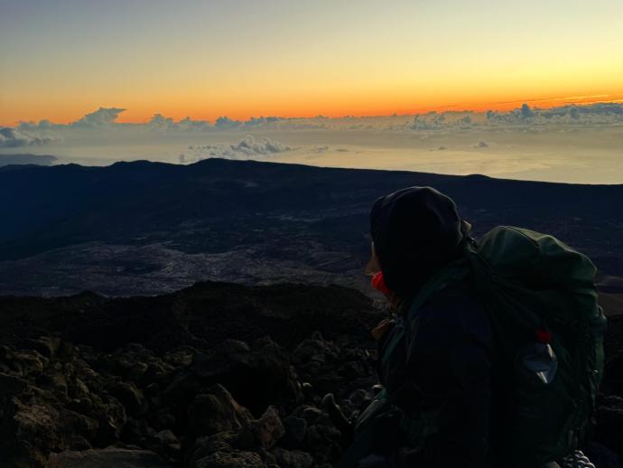 DiBrita at the peak of Mount Teide in Tenerife. 