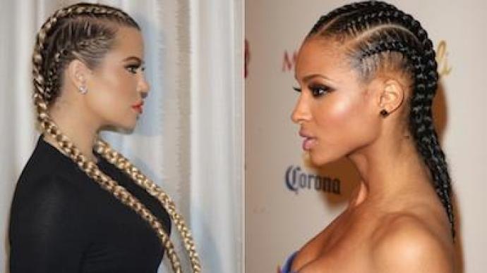 Look-alike? Reality star Khloe Kardashian (left) rocks what she calls boxer braids while singer Ciara (right) has cornrows, a traditional, centuries-old African hairstyle.