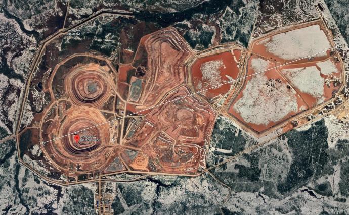 The Lomonosov Diamond mine, a 2.4km wide hole in the earth